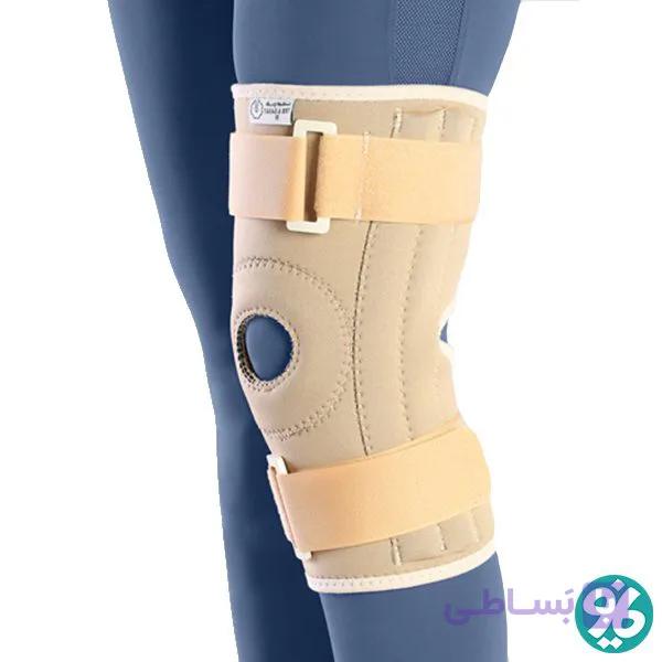 زانوبند نئوپرن چهار فنره قابل تنظیم طب و صنعت کد 41500 در سایزبندی — تصویر 1