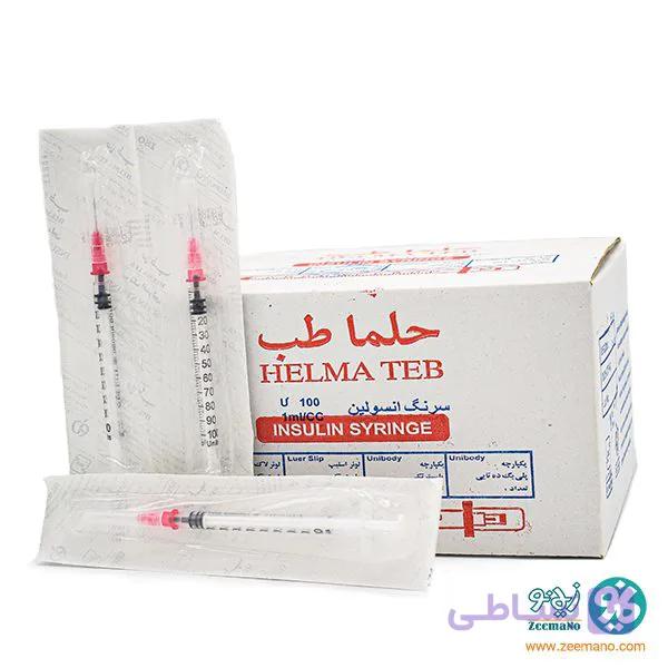 سرنگ انسولین سرسوزن جدا لوئرلاک حلما طب گیج 29
