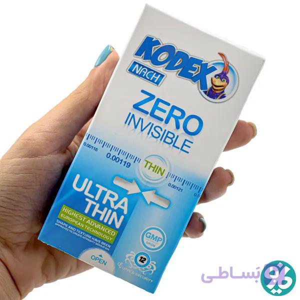 کاندوم کدکس مدل ZERO INVISIBLE شفاف (دوازده عددی) — تصویر 1