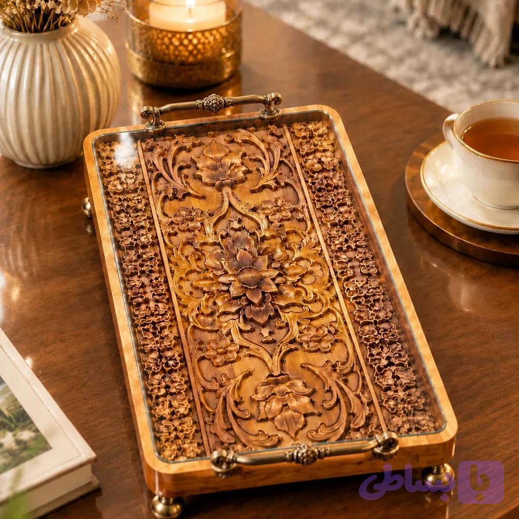 سینی پذیرایی منبت (کد SXCCH)