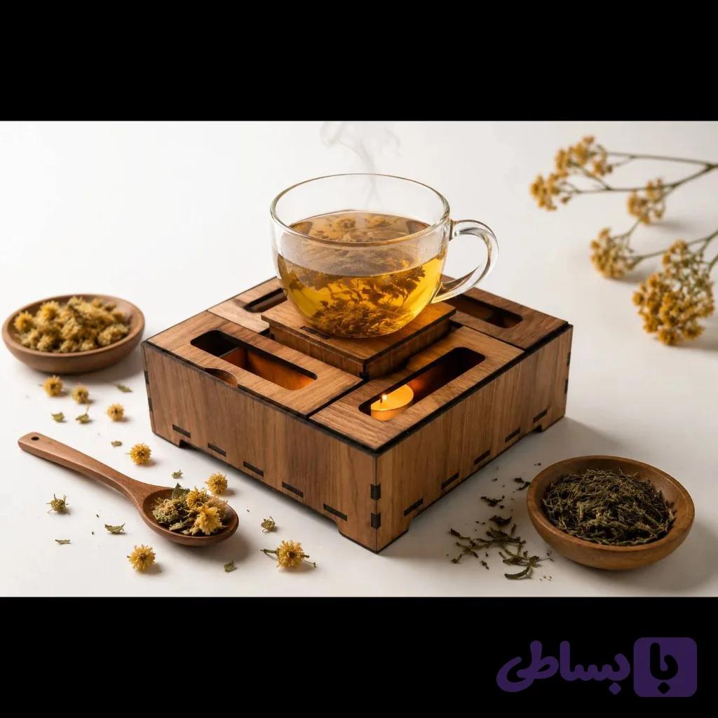 باکس دمنوش چوبی (کد SKR6D)
