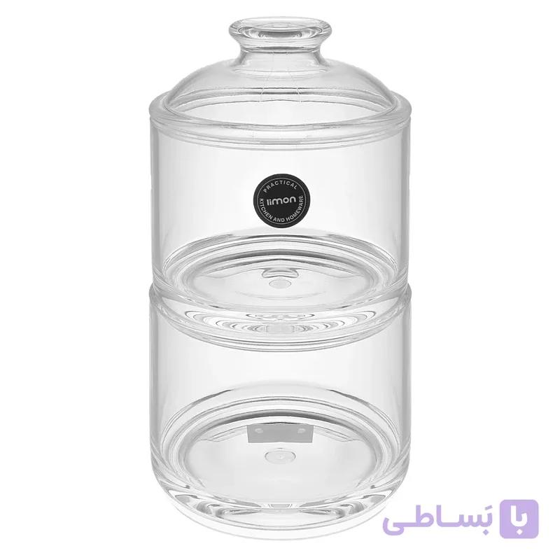 ظرف شکلات خوری 2 طبقه اکرولیک لیمون