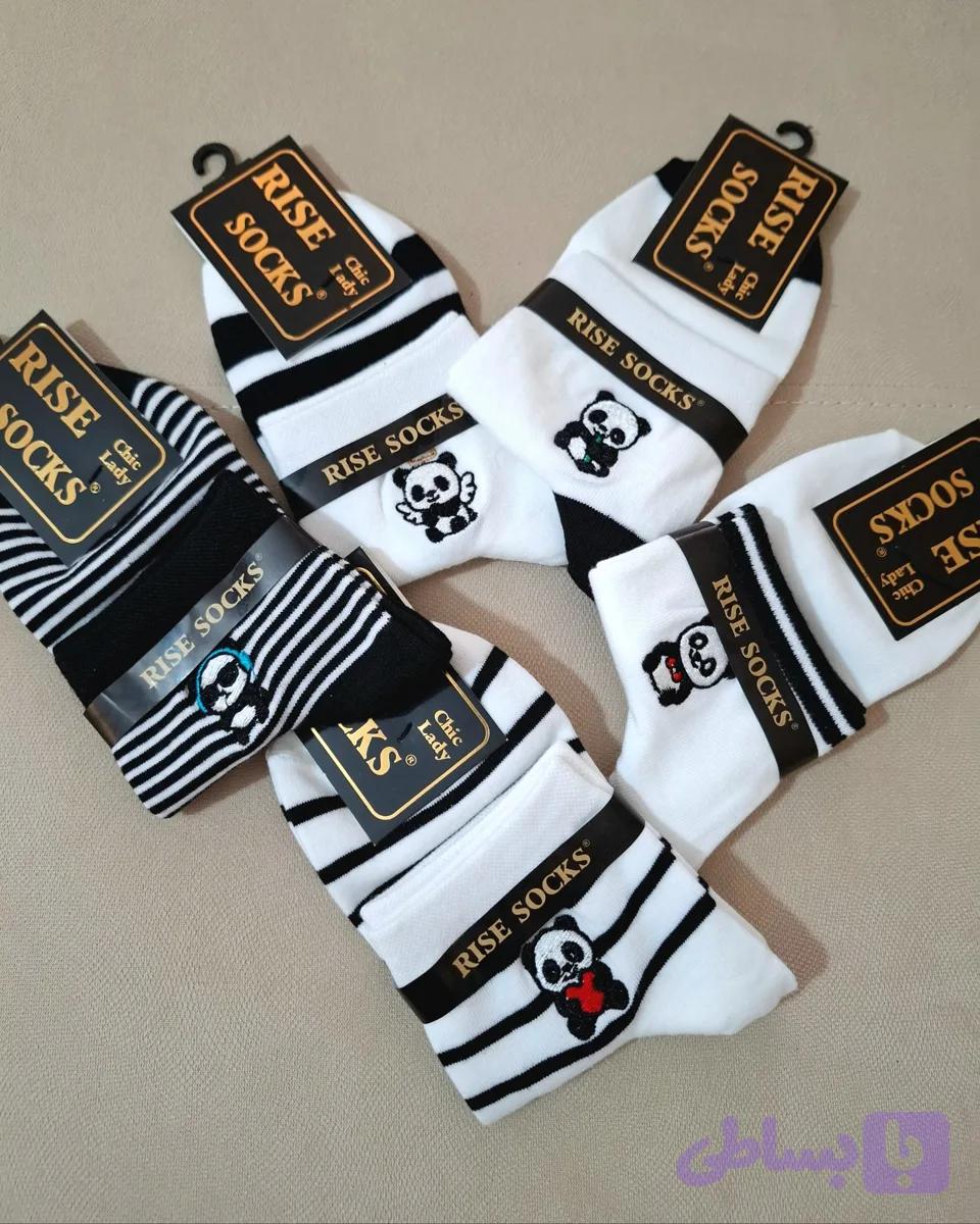 🧦جوراب نیم ساق زنانه طرح پاندا — تصویر 1