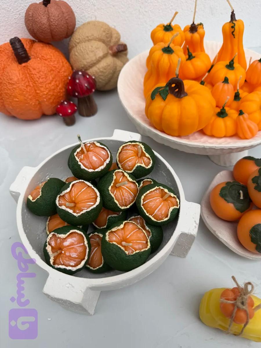 شمع دکوری پاییزی نارنگی