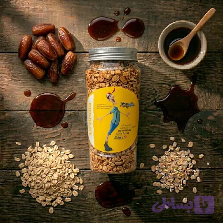 غلات صبحانه رژیمی (گرانولا) جو دوسر پرک و شیره خرما درین کام - الوعطار
