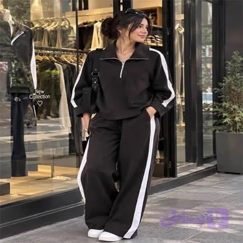 ست سویشرت و شلوار تمام زیپ | دورس حوله ای تو کرکی — تصویر 1