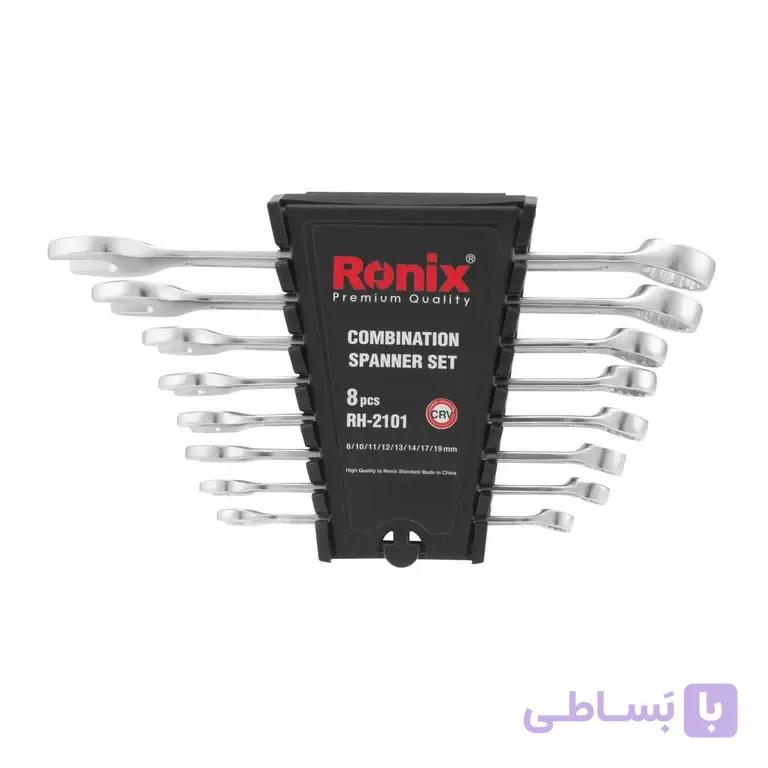 مجموعه 8 عددی رونیکس مدل 2101 آچار یک سر تخت یک سر رینگ — تصویر 1