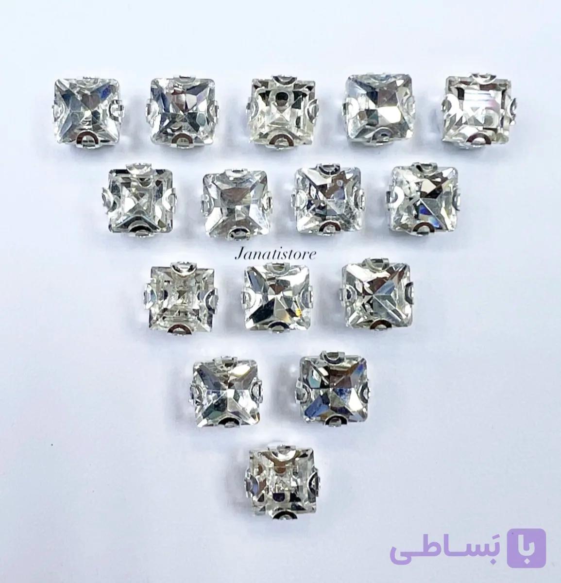 نگین پایدار مربع سایز ۶