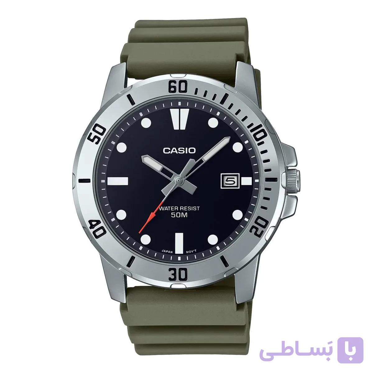 ساعت مردانه کاسیو مدل MTP-VD01-3EVUDF با بند سیلیکونی