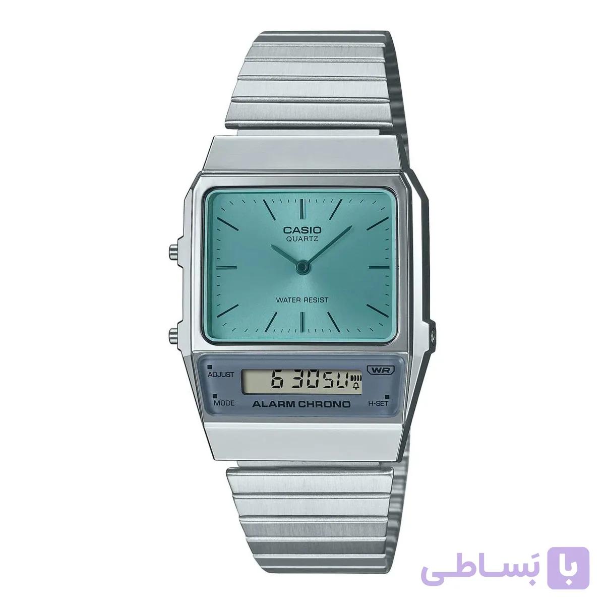ساعت اسپرت کاسیو مدل AQ-800EC-2ADF. با بند استیل