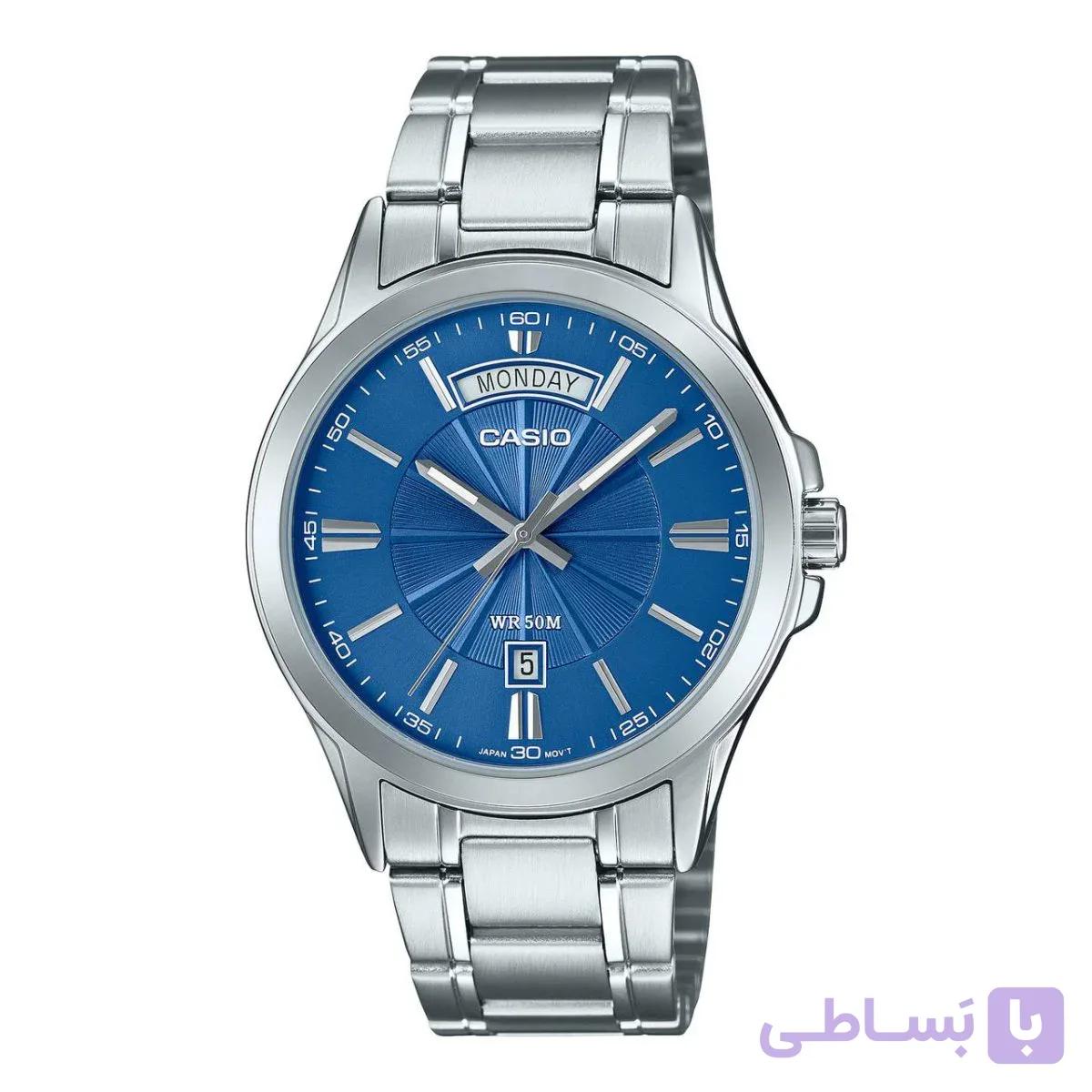 ساعت مچی مردانه کاسیو مدل MTP-1381D-2AVDF با بند و قاب استیل