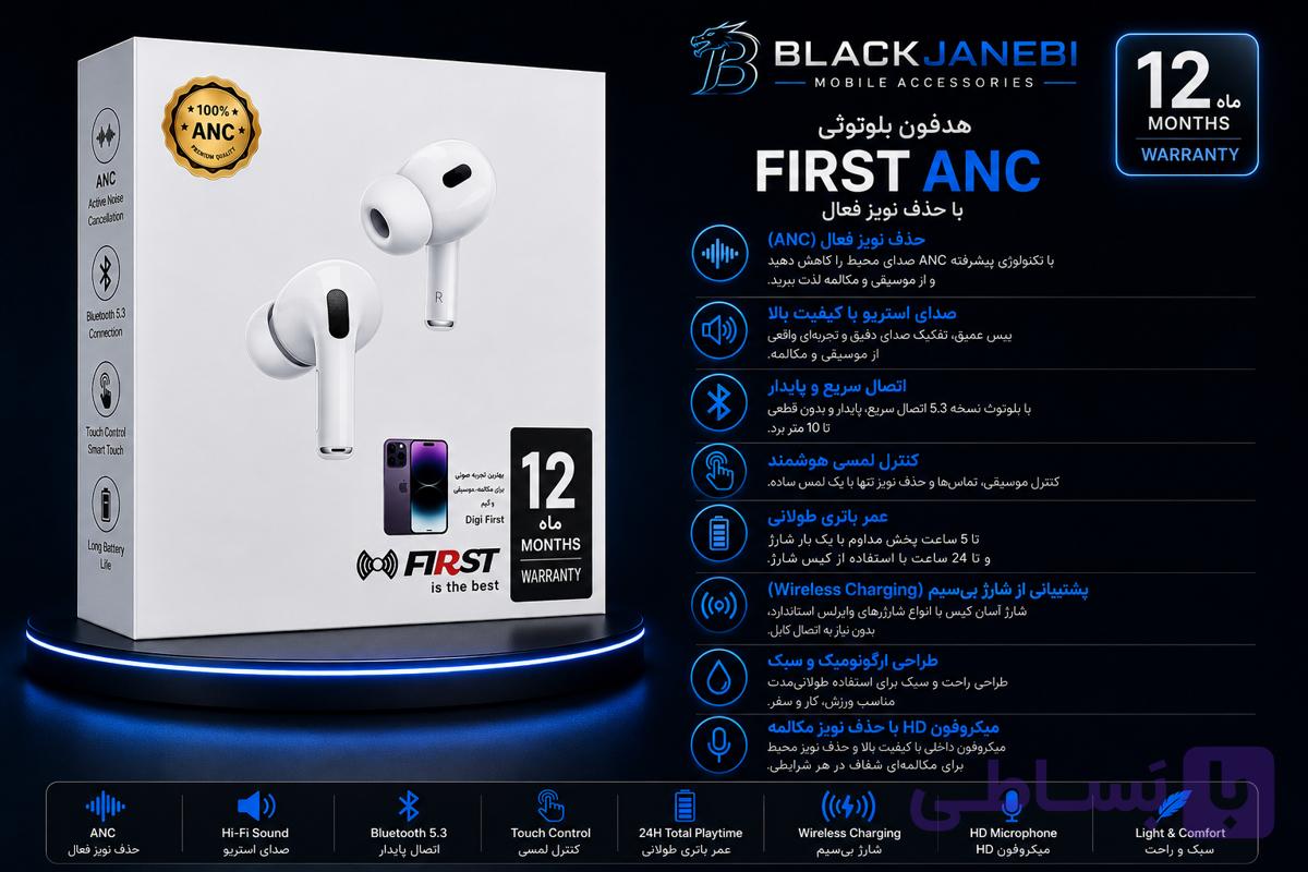 هدفون بی سیم آکورن مدل AirPod Pro 2 با نویز کنسلینگ واقعی