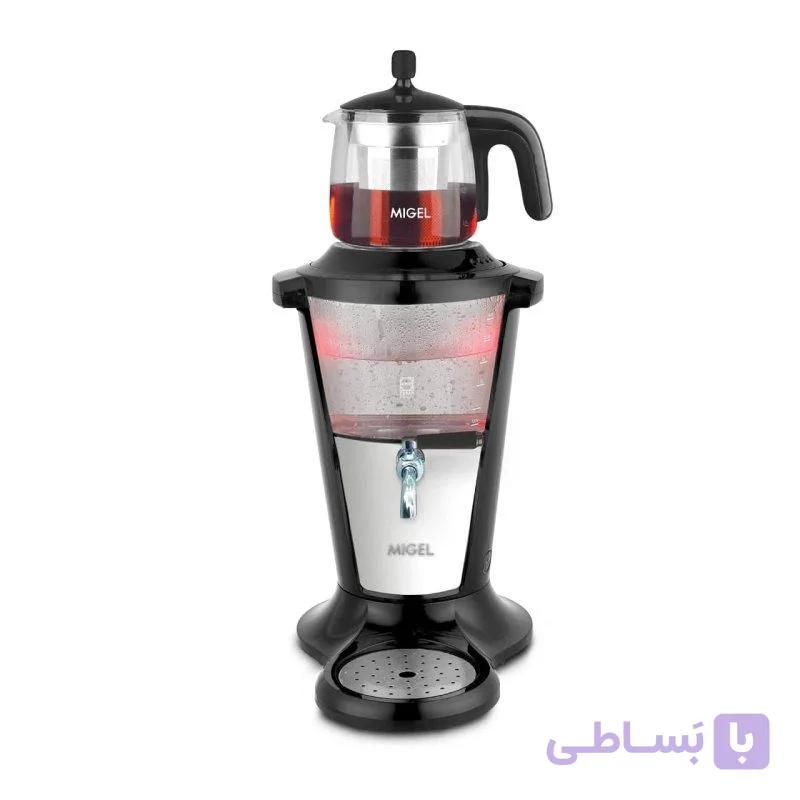 سماور برقی میگل مدل GTS-305 گنجایش 3 لیتر با قوری شیشه‌ای