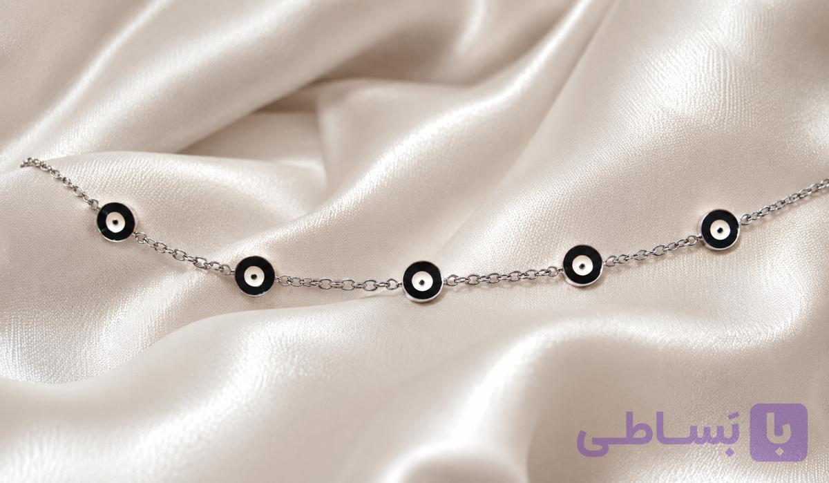 دستبند نقره زنانه چشم نظر عیار 925