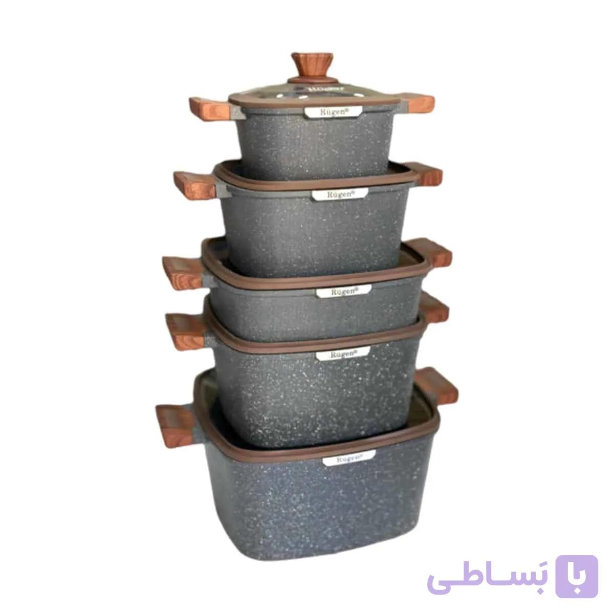 سرویس قابلمه روگن مدل RU-7015 مربعی 10 پارچه — تصویر 1