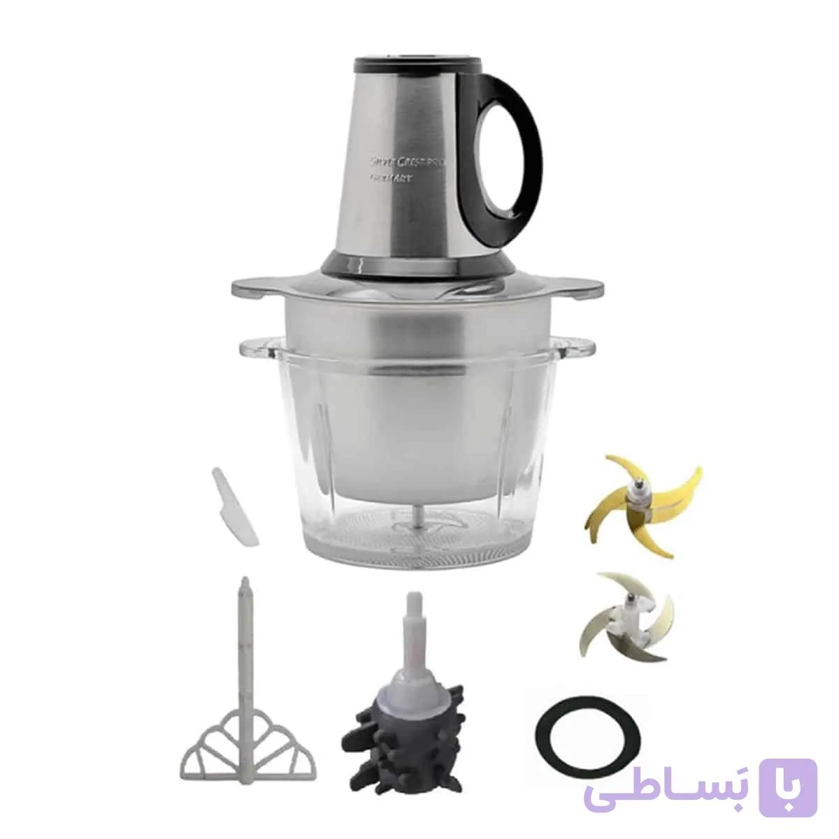 خردکن سیلورکرست مدل SL- 2024 دو کاسه استیل و شیشه ای 3.8 لیتری 2 تیغه — تصویر 1
