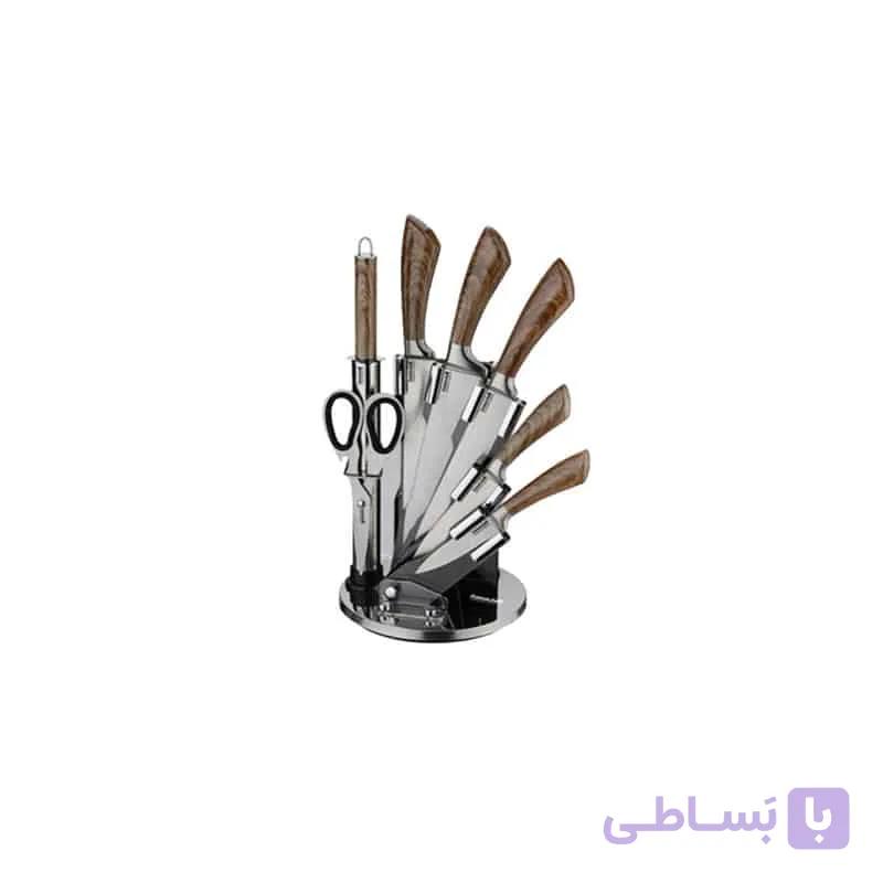 سرویس چاقو آشپزخانه دلمونتی مدل DL1520 طرح چوب — تصویر 1