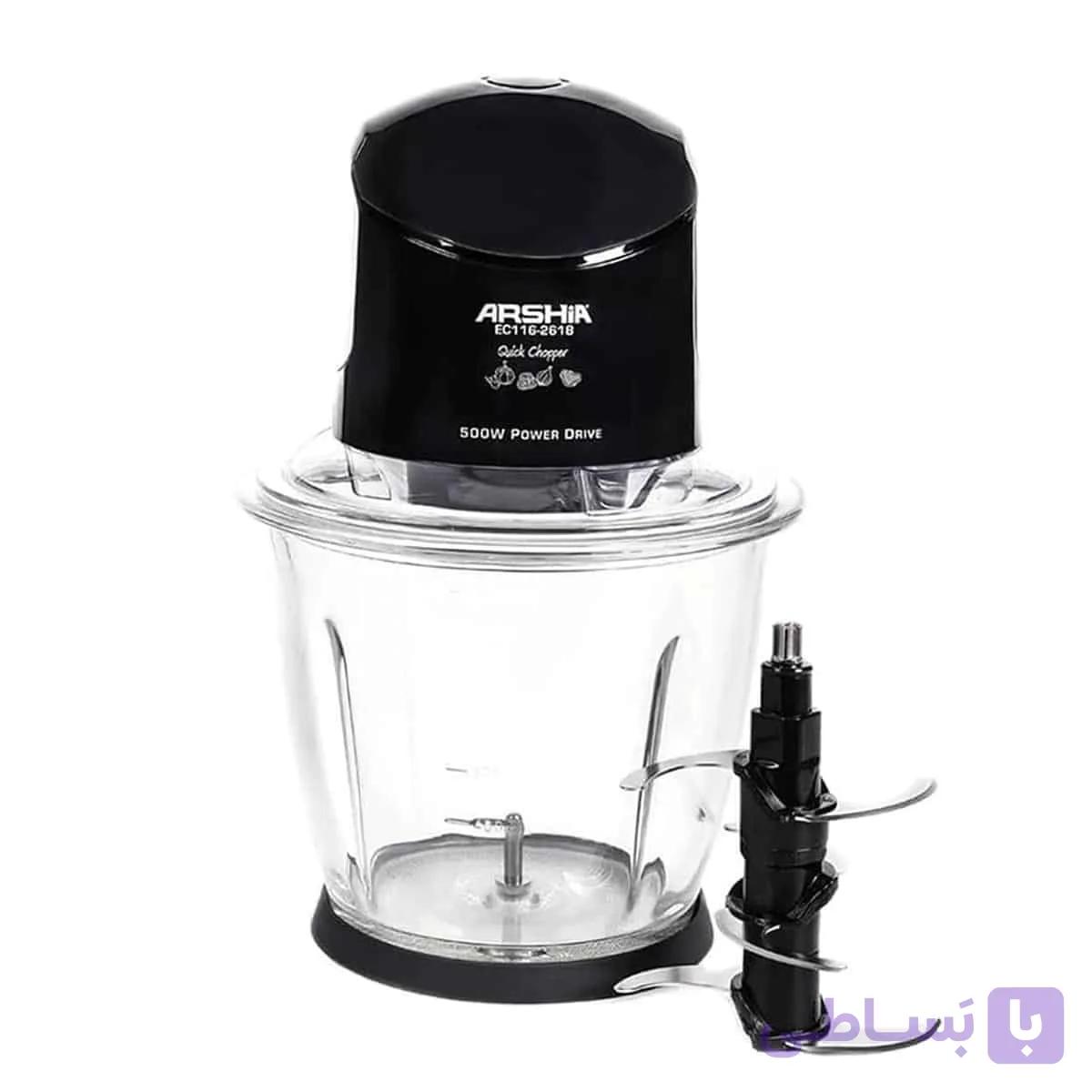 خردکن عرشیا مدل EC116-3337 مشکی شش تیغه تیتانیومی — تصویر 1