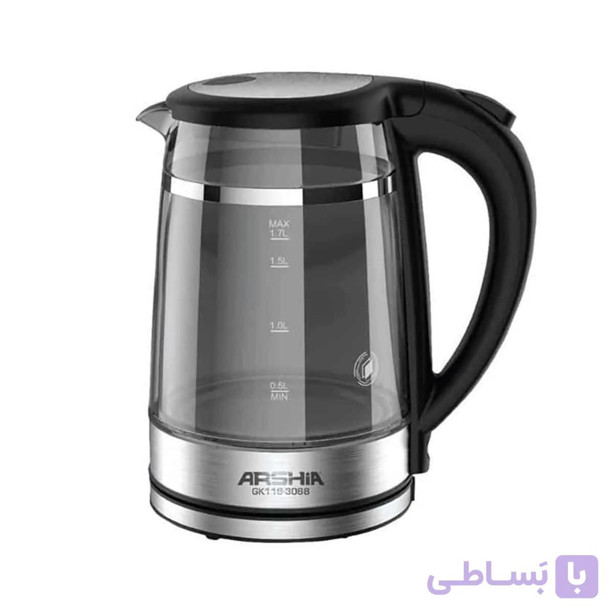 کتری برقی عرشیا مدل GK116-3068 شیشه ای
