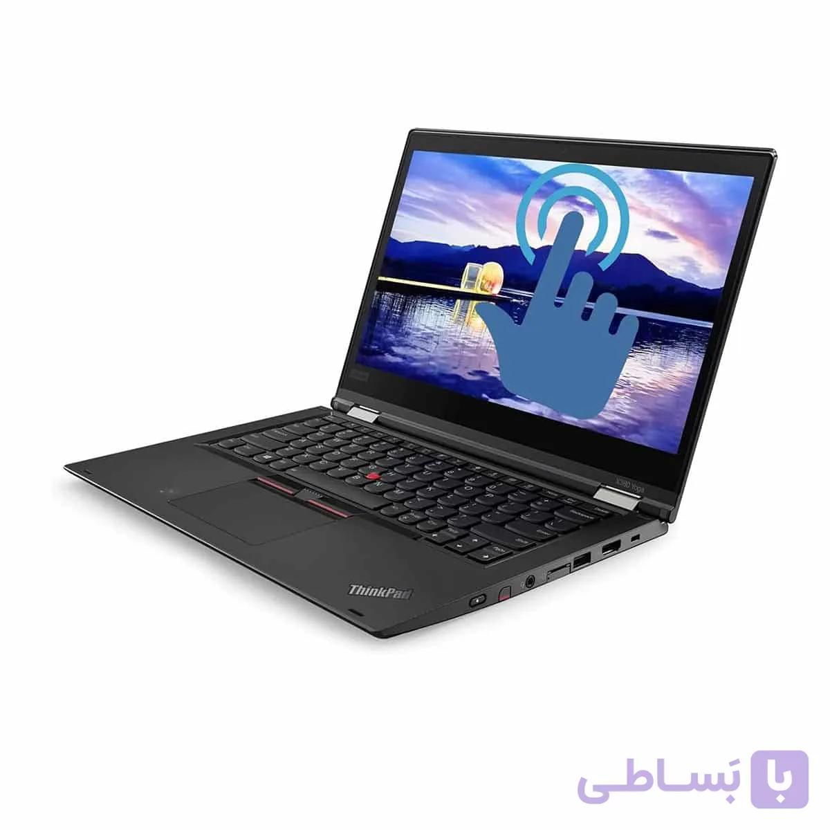 لپ تاپ استوک لنوو Lenovo ThinkPad X380 Yoga Core i5- 8650U 8 256 تاشو 360 درجه سیم کارت خور با قلم — تصویر 1