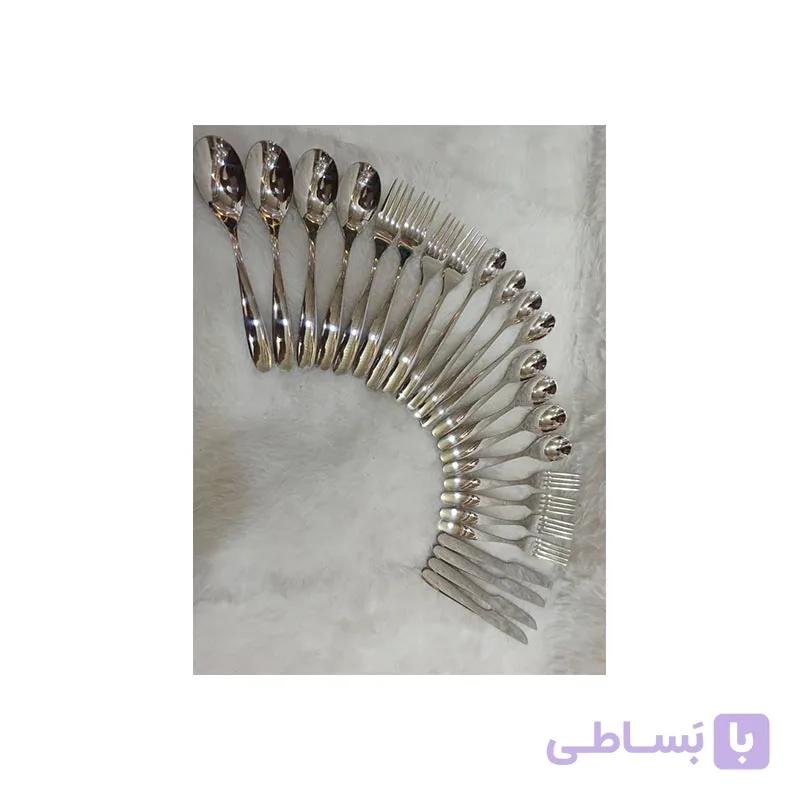 سرویس قاشق چنگال نقره ای مدل قشقایی 144 پارچه 24 نفره