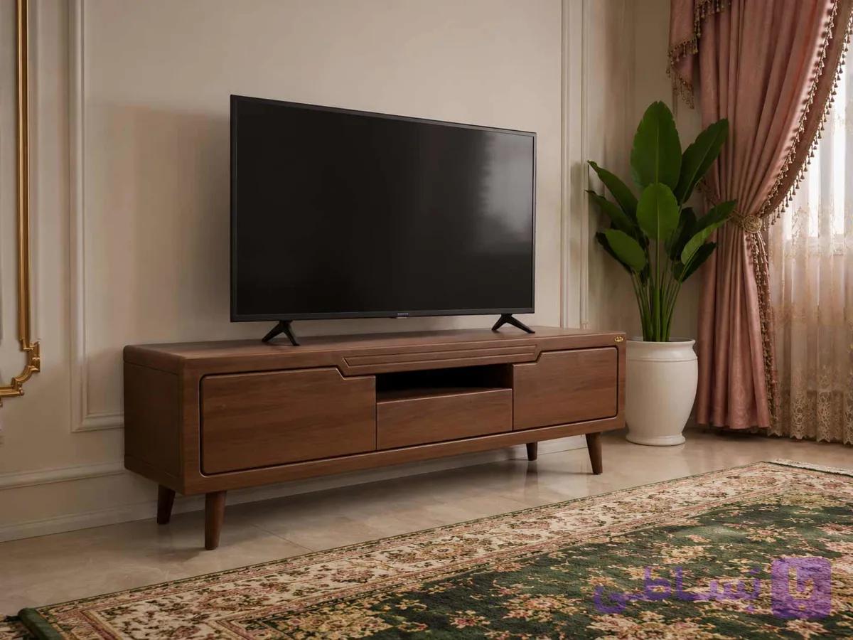میز تلویزیون  ۱۴۰ سانتی مدرن کلاسیک MDF – روکش ممبران، بدنه تمام MDF — تصویر 1