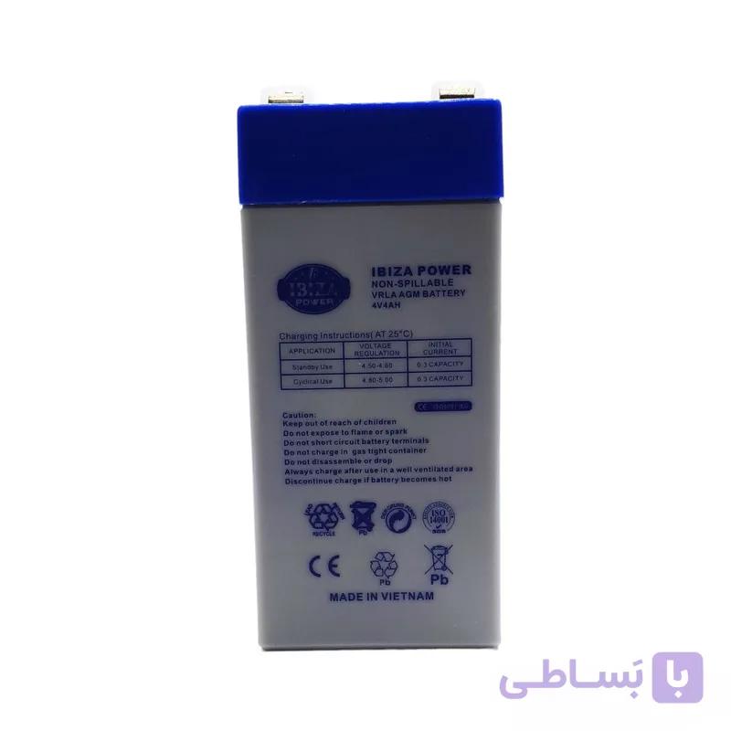 باتری یو پی اس 4 ولت 4 آمپر ساعت ایبیزا مدل IB-4V4Ah — تصویر 1