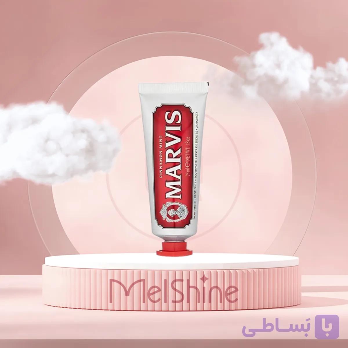 خمیردندان مارویس قرمز 25 میل Marvis Toothpaste Cinnamon Mint 25ml