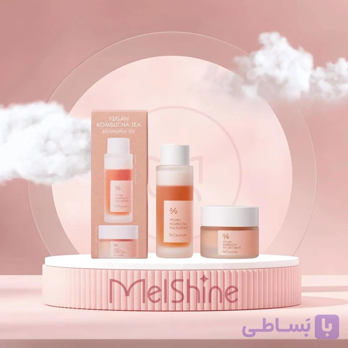 پک دوتایی اسنس و مرطوب‌کننده کامبوچا دکتر سراکل Dr.Ceuracle Vegan Kombucha Tea Beginning Set Vegan Essence 50ml + Vegan Gel Cream 30g — تصویر 1