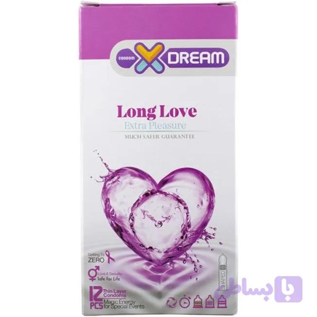 کاندوم لذت طولانی ایکس دریم مدل Long Love بسته 12 عددی