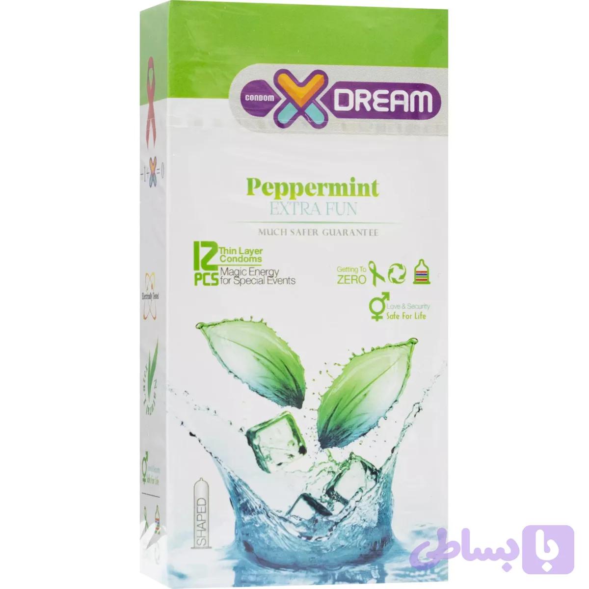 کاندوم خنک کننده ایکس دریم مدل Peppermint بسته 12 عددی