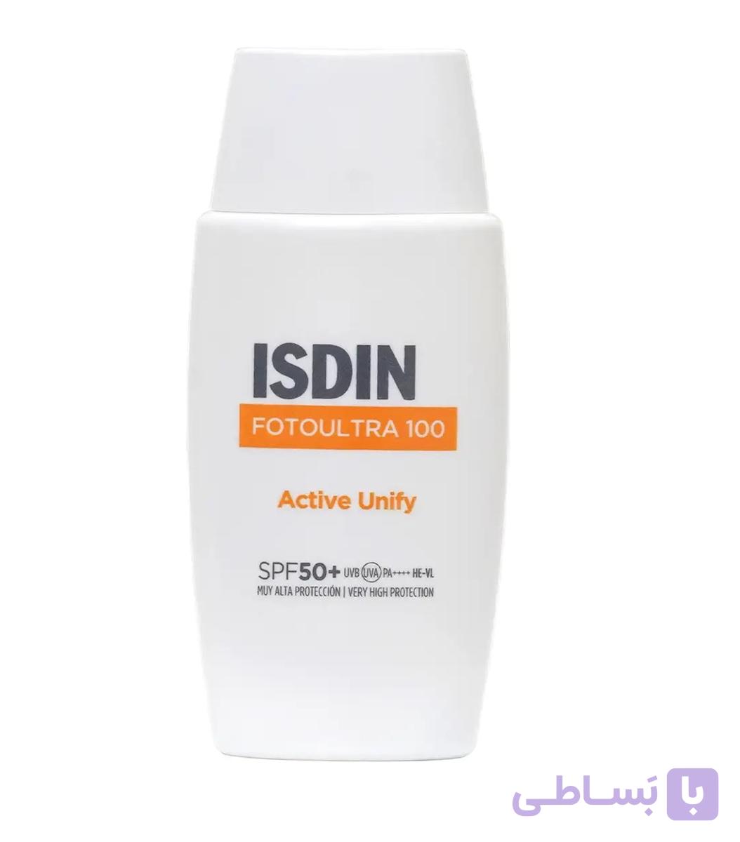 کرم ضد افتاب ضد لک ایزدین اصل ISDIN  فوتو اولترا بی رنگ اکتیو یونیفای حجم 50 میل