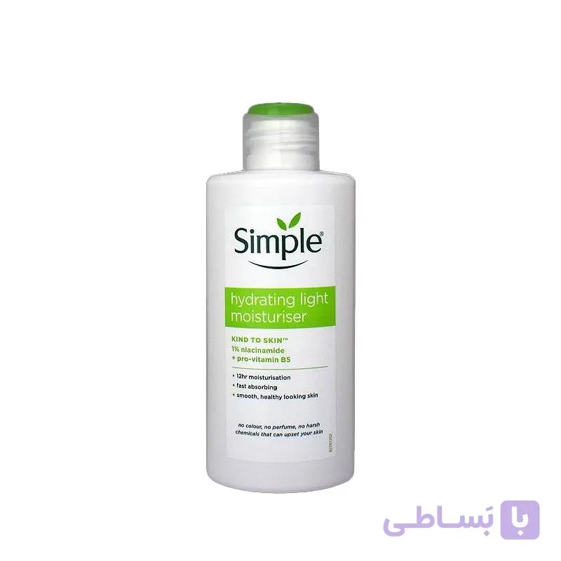 آبرسان و مرطوب کننده سیمپل Simple مدل لایت Light برای پوست چرب حجم 125 میلی لیتر