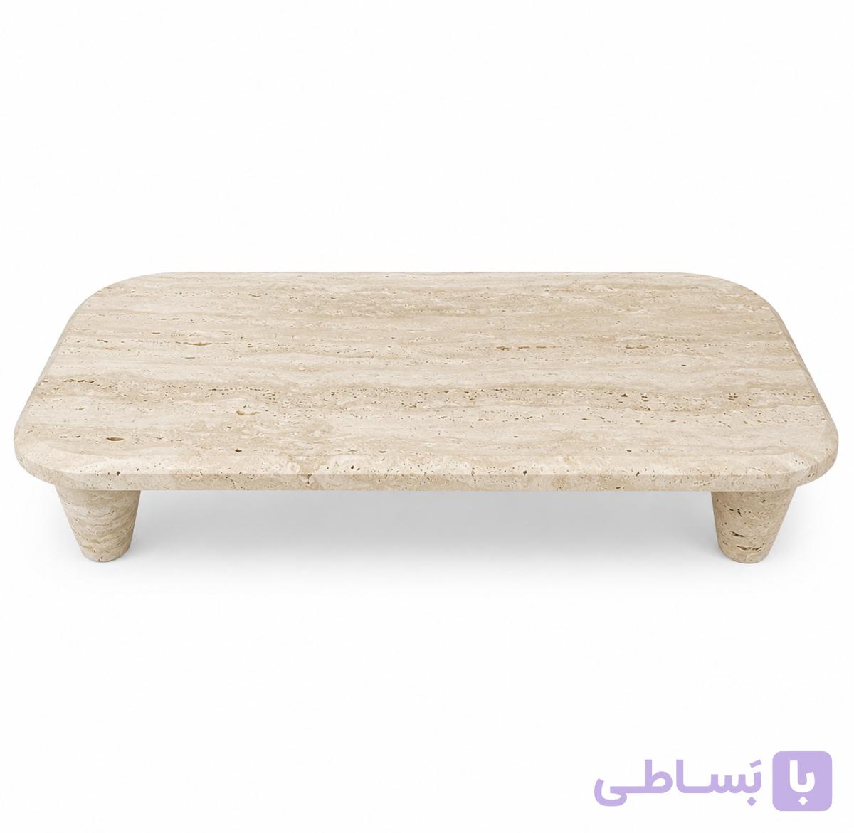 سینی سنگ مرمریت پایه‌دار دکوراتیو مدل مستطیلی