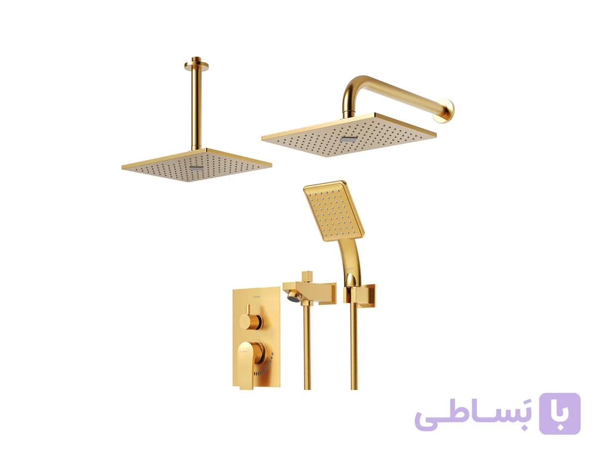 شیر حمام توکار شودر مدل رومر پلاس ABS | طلا مات | تیپ چهار