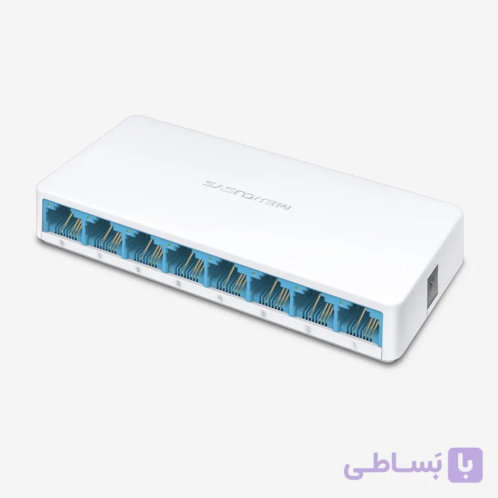 سوئیچ شبکه مرکوسیس مدل MS108 هشت پورت 10/100Mbps رومیزی