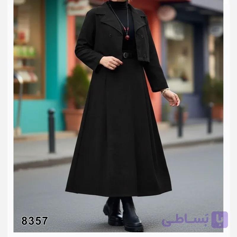 کت و دامن مجلسی سایزبزرگ، جنس کبریتی ریز ۸۳۵۷ S