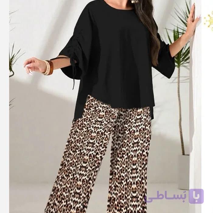 ست بلوز و شلوار سایزبزرگ، جنس ابروبادی و جودون 12059 T