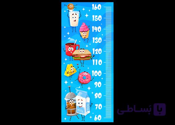خرید استیکر اندازه‌گیری قد کودکان با پس زمینه آبی
