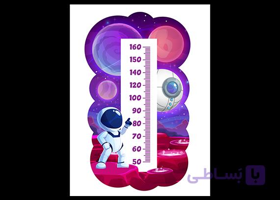 استیکر اندازه گیری قد طرح کودک با تصویر فضانوردی