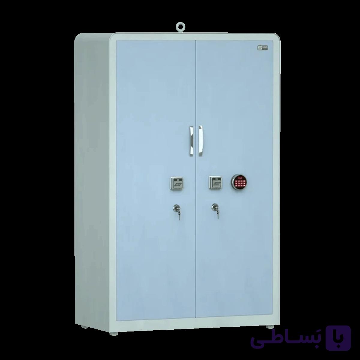 کمد اداری فلزی بایگانی نسوز و ضدسرقت مدل دو درب SLS200SM — تصویر 1