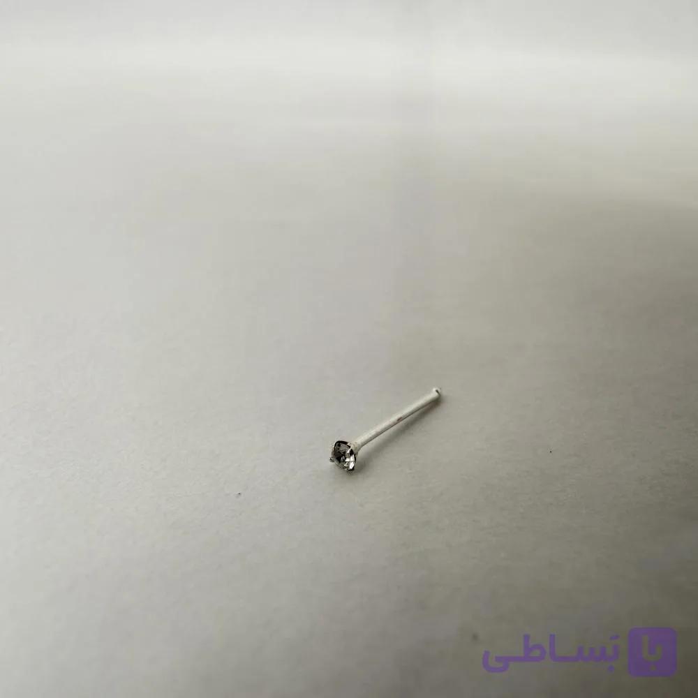 پیرسینگ بینی نقره میخی طرح گرد سایز 2 میل — تصویر 1