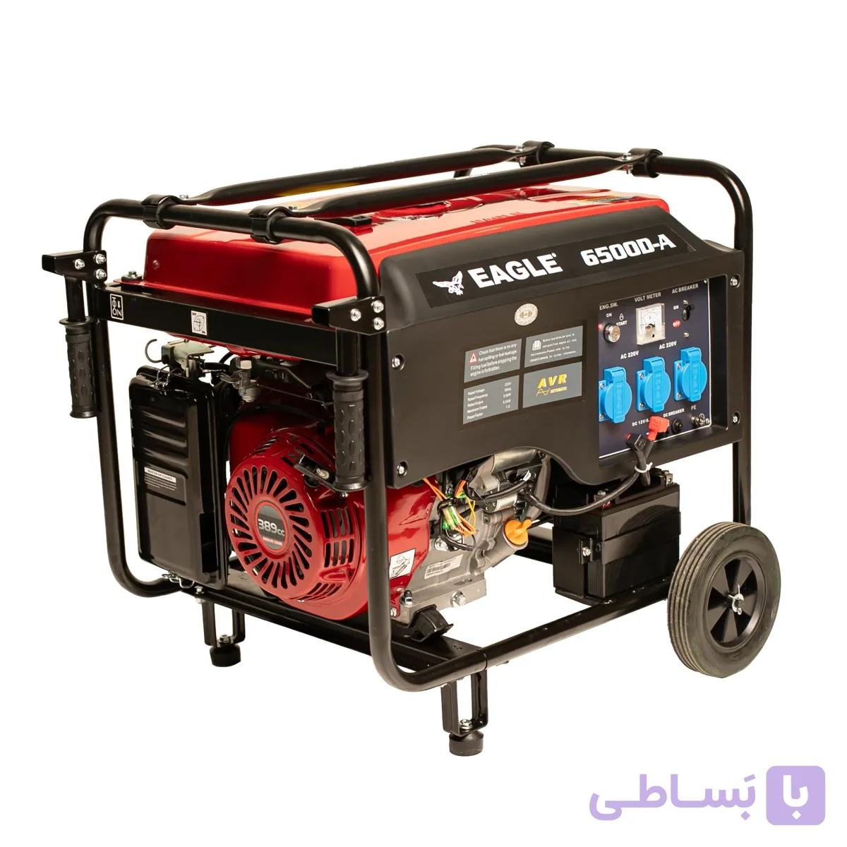موتور برق بنزینی برند ایگل 5.5KW مدل EG6500DA استارتی سیم پیچ مس دارای AVR