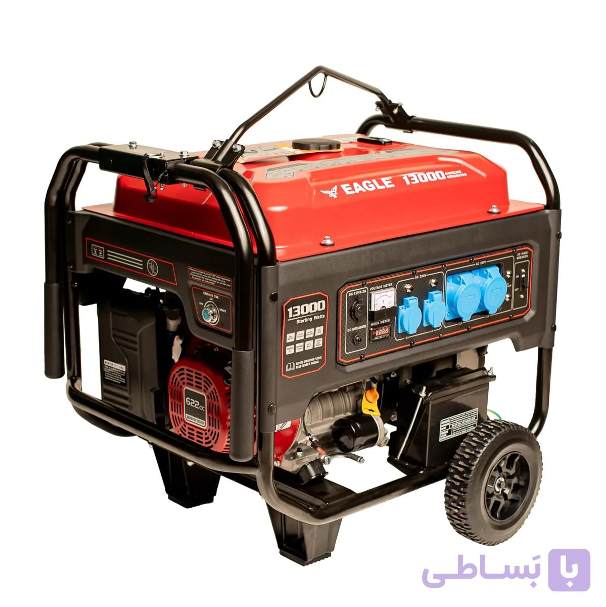موتور برق بنزینی تک فاز برند ایگل 9KW مدل EG13000DA سیم پیچ مس دارای AVR هسته بزرگ