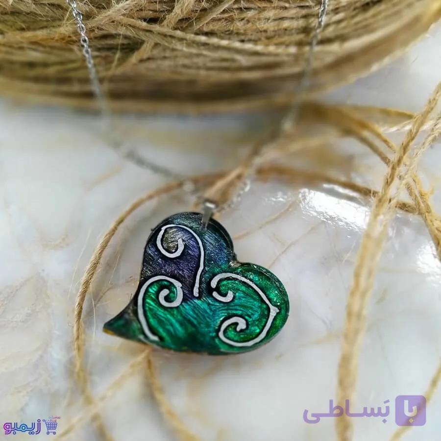 گردنبند قلب سبزآبی — تصویر 1