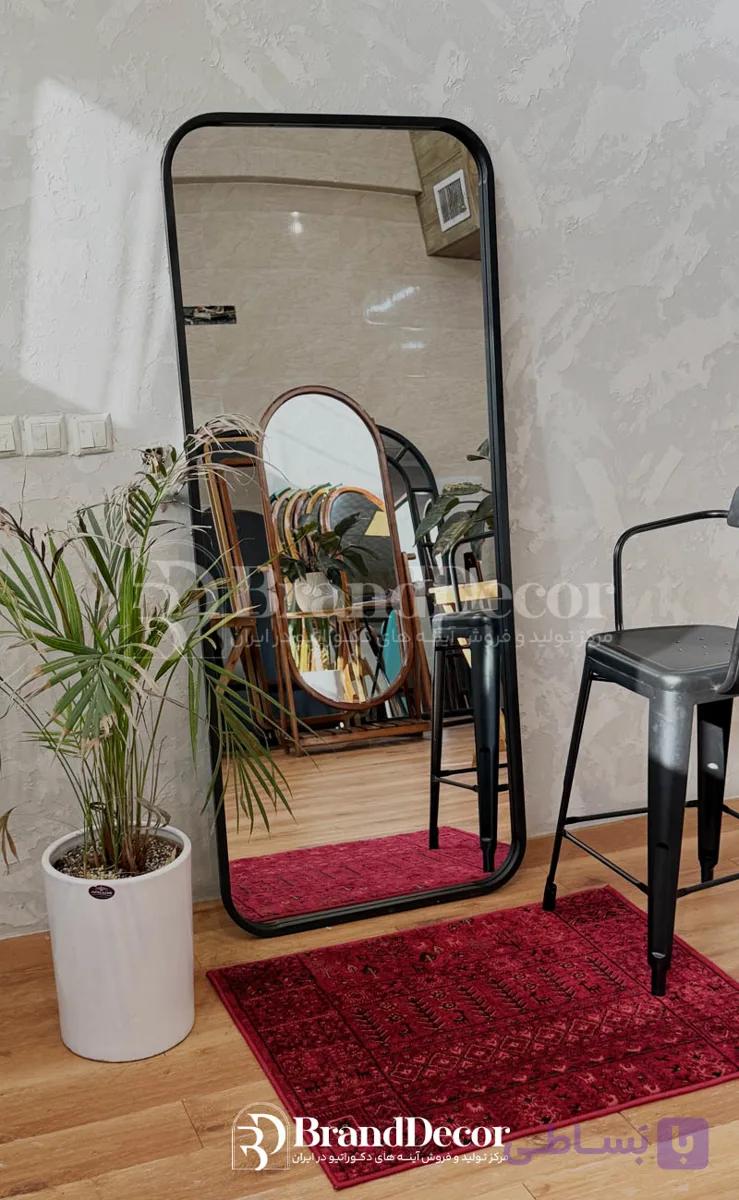 آینه قدی فلزی چهار رخ مستطیلی