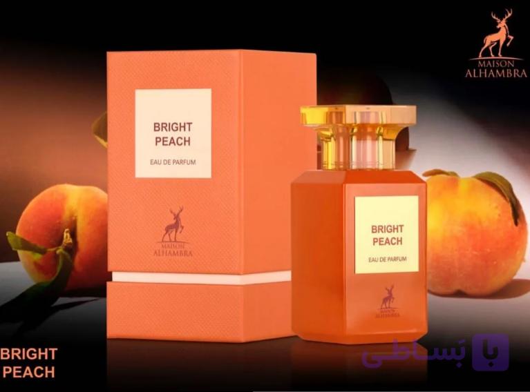 عطر زنانه و مردانه الحمبرا برایت پیچ مدل Bright Peach حجم 80 میل — تصویر 1