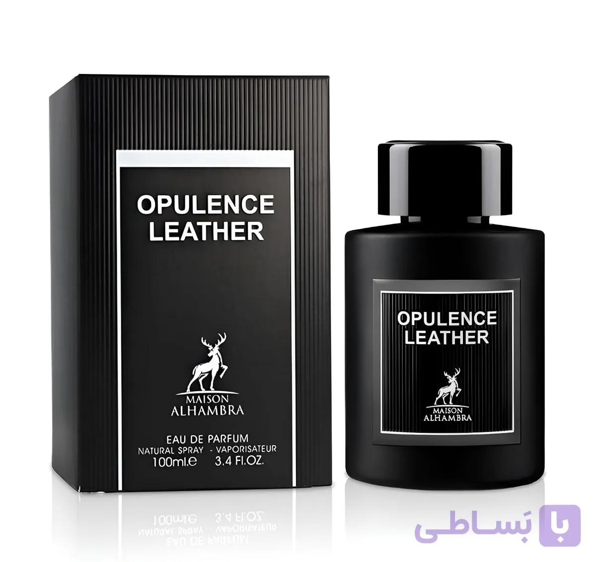 عطر زنانه و مردانه الحمبرا مدل Opulence Leather حجم 100 میل — تصویر 1