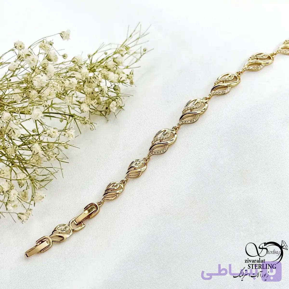 دستبند ژوپینگ مجلسی طرح طلا کد 21108 — تصویر 1