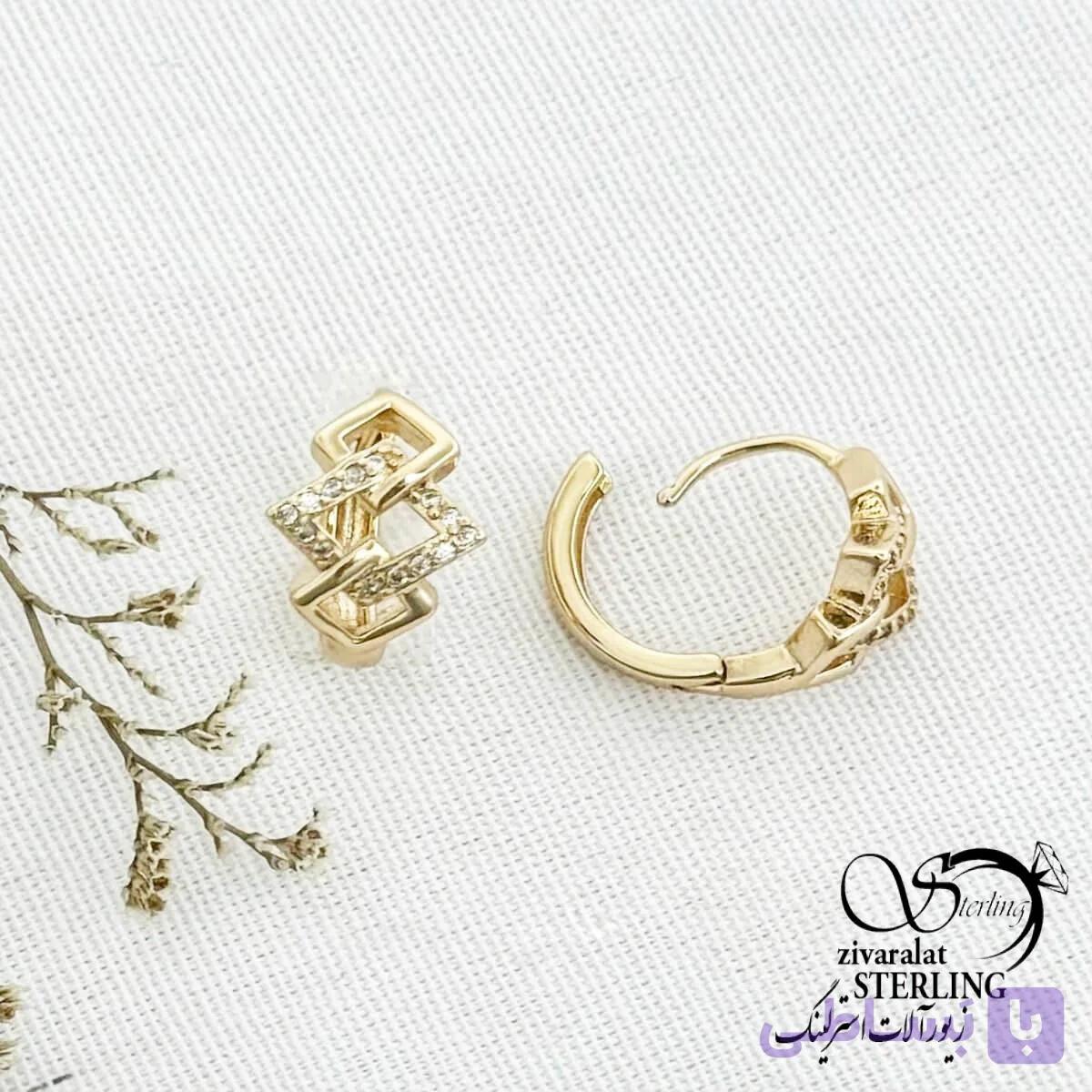 گوشواره ژوپینگ طرح لوزی کد 13484 — تصویر 1